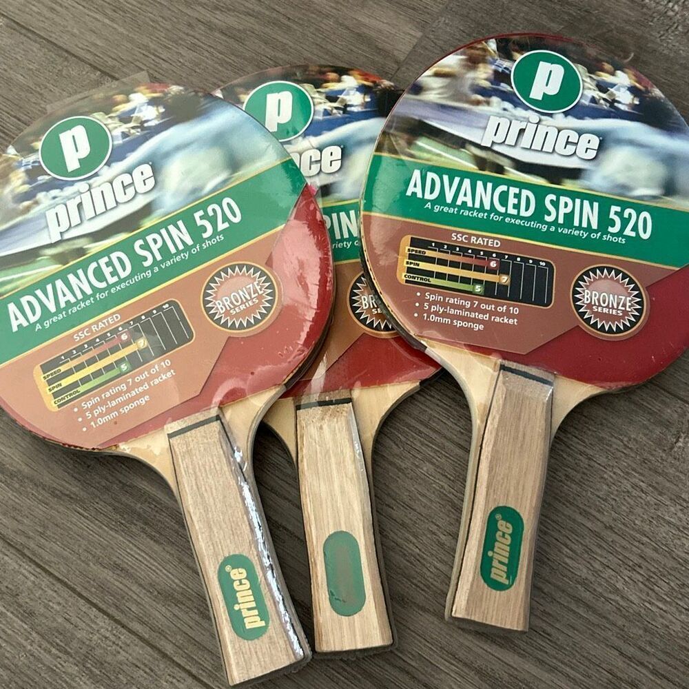 Prince Table Tennis Racket Advanced Spin 520 SSC Rated Bronze Series 3 set